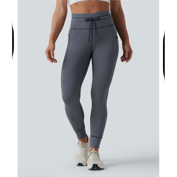 HALARA Pants - Halara Blue/White Striped Yoga Leggings, XL